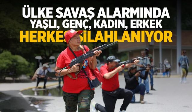 Herkes silahlanıyor! Kadın, yaşlı, genç fark etmiyor... Ülke savaşa hazırlanıyor!
