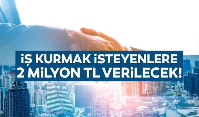İş kurmak ya da işini geliştirmek isteyene 2 milyon TL!