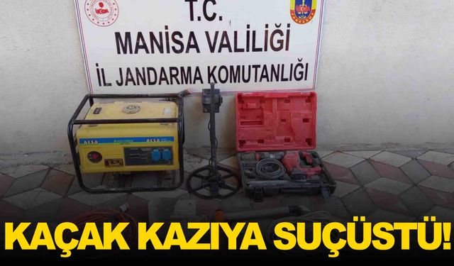 Manisa Soma’da kaçak kazı operasyonu: 3 kişi suçüstü yakalandı