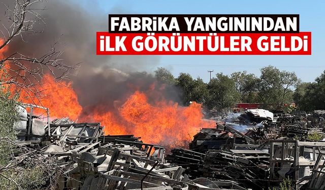 Manisa'da fabrika yangını: İlk görüntüler geldi