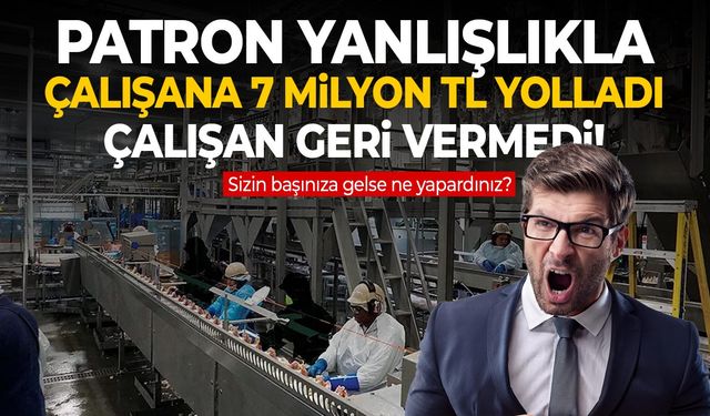 Patron çalışanına yanlışlıkla 7 milyon TL attı