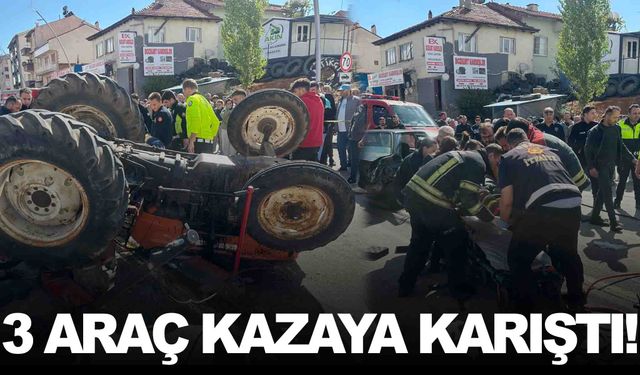 Uşak’ta 3 araç kazaya karıştı… 1 kişi ağır yaralı!