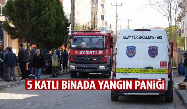 Denizli’de 5 katlı binada yangın paniğe yol açtı