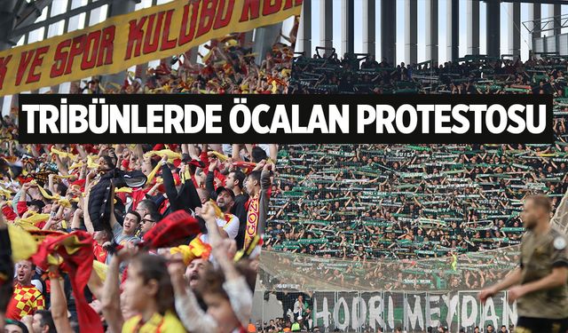 İki takımın taraftarından da 'Öcalan' protestosu