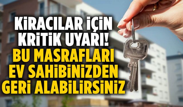 Kiracılar için kritik uyarı… Bu masrafları ev sahibinizden geri alabilirsiniz!