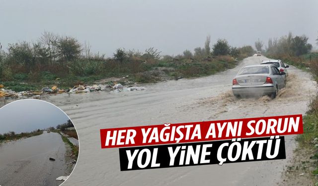 Manisa’da her yağışta aynı sorun! Yine çöktü…