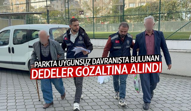 Parkta uygunsuz davranışta bulunan dedeler gözaltına alındı