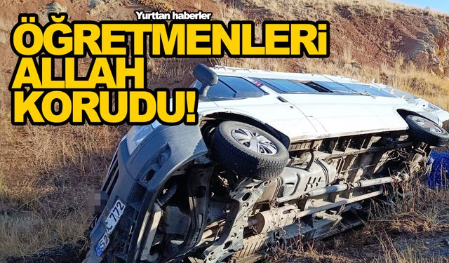 Öğretmenleri taşıyan servis minibüsü devrildi... Yaralılar var!