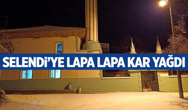 Selendi'ye lapa lapa kar yağdı