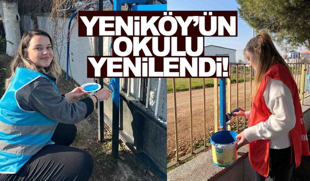 MCBÜ’lü gençlerden renkli dokunuş: Yeniköy’ün okulu yenilendi!