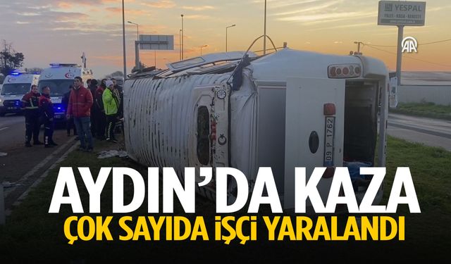 Aydın’da fabrika işçilerini taşıyan minibüs devrildi!
