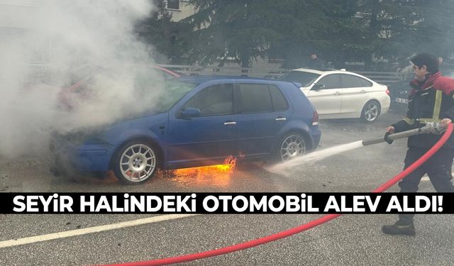 Ege’de seyir halindeki otomobil alev alev yandı!