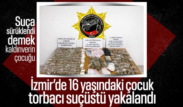 İzmir’de 16 yaşındaki çocuk torbacı suçüstü yakalandı