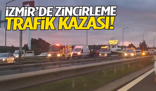 İzmir’de 8 araç birbirine girdi!