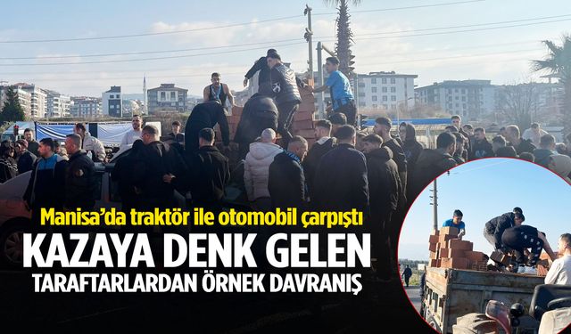 Manisa’da kazaya denk gelen Kütahyaspor taraftarı yaralı sürücüye koştu