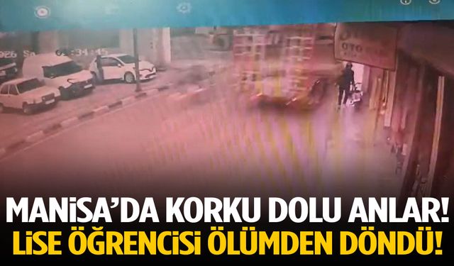 Manisa’da korku dolu anlar! İş makinesi öğrenciye çarptı