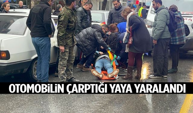 Otomobilin çarptığı yaya yaralandı!