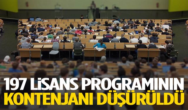 197 lisans programının kontenjanı düşürüldü