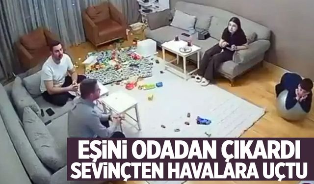 Eşini odadan çıkardı! 10 saniye sonra sevinç çığlıkları attı
