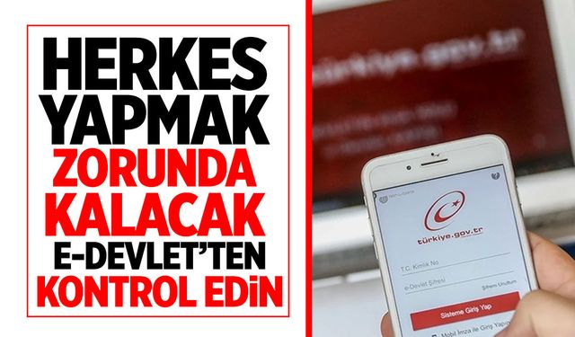 Herkes yapmak zorunda! e-Devlet'ten kontrol edin!