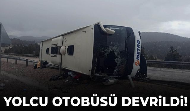 Konya’da yolcu otobüsü devrildi! Yaralılar var…