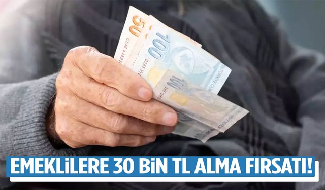 Emeklilere 30 bin TL alma fırsatı!