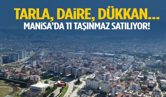 Tarla, daire, dükkan… Manisa’da 11 taşınmaz satılıyor!