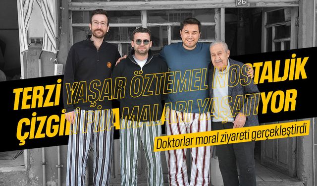 Nostaljik çizgili pijamaları yaşatmaya devam ediyor... Doktorlar moral ziyaretine gitti