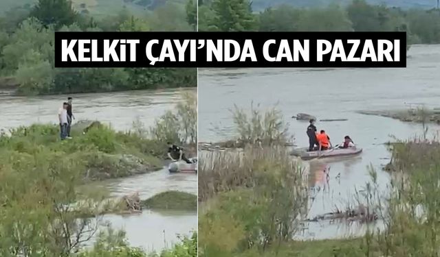 Kelkit Çayı’nda can pazarı: Akıntıya kapılan 4 gençten 2’si kayıp!