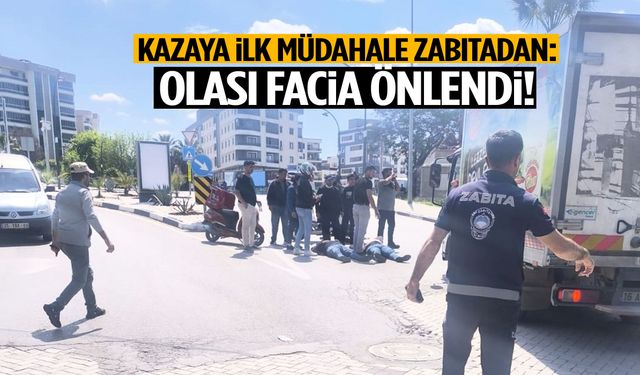 Manisa’da kazaya ilk müdahale zabıtadan! Olası facia önlendi