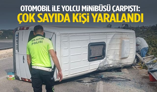 Otomobil ile yolcu minibüsü çarpıştı: Çok sayıda kişi yaralandı