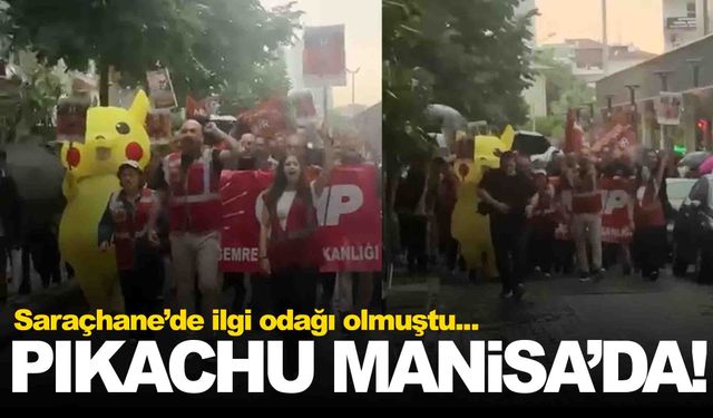 Pikachu Manisa’da… Özgür Özel’e ‘Sarı’ destek!