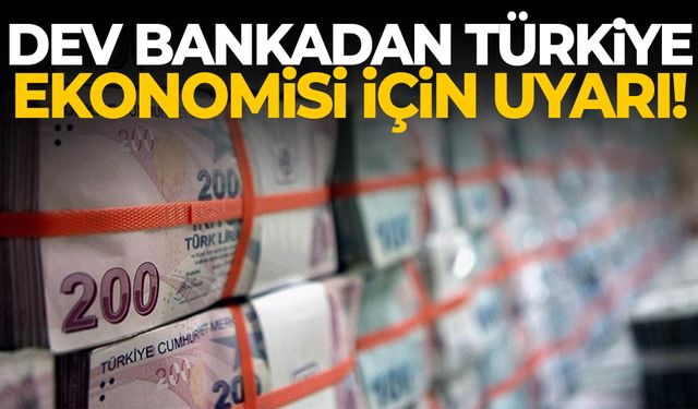 Dev bankadan Türkiye ekonomisi için uyarı!
