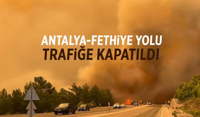 Fethiye-Antalya karayolu yangın nedeniyle trafiğe kapatıldı