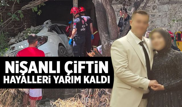 Nişanlı çifti kaza ayırdı