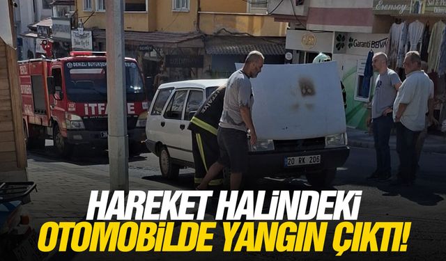 Hareket halindeki otomobilde yangın çıktı!