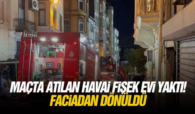 Maçta atılan havai fişek evi yaktı! Faciadan dönüldü