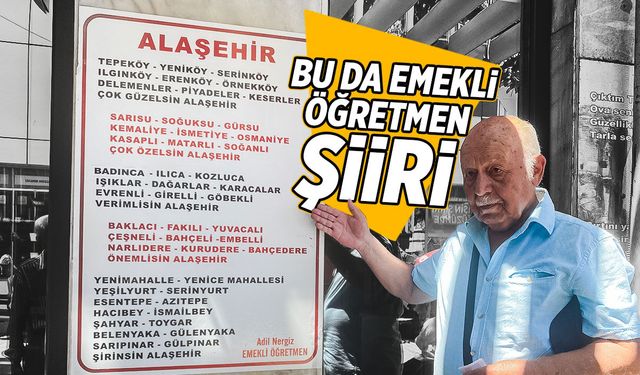 Manisalı emekli öğretmenin içinde 51 mahalleyi geçirdiği şiir belediye duvarına asıldı