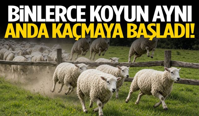 Binlerce koyun aynı anda kaçmaya başladı!