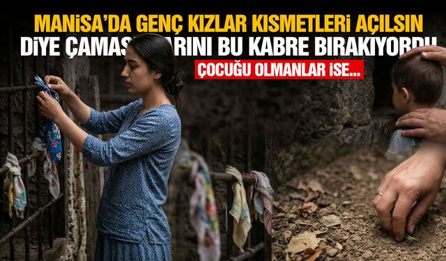 Manisa’da genç kızlar kısmetleri açılsın diye çamaşırlarını bu kabre bırakıyordu
