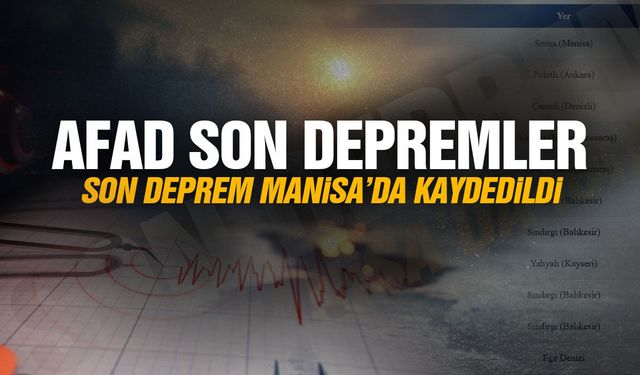 Son depremler listesi: Son deprem Manisa'da kaydedildi