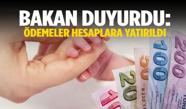 Bakan açıkladı! Ödemeler hesaplara yatırıldı