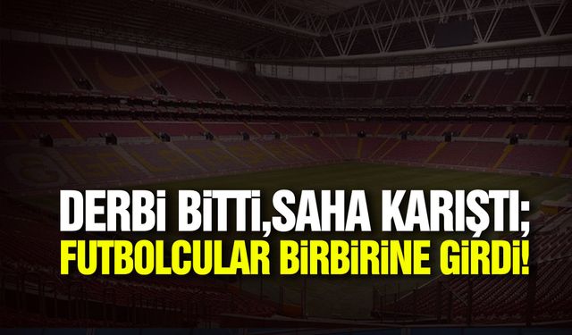 Derbi bitti, saha karıştı! Futbolcular birbirine girdi