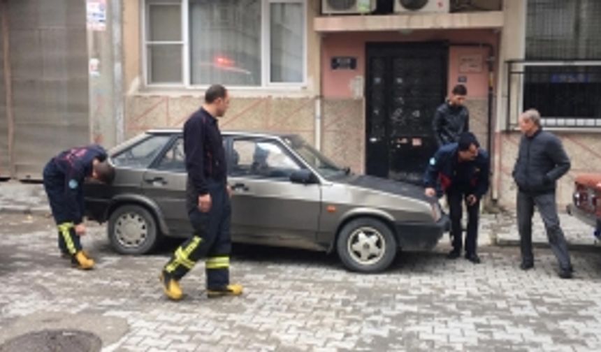 Manisa’da sokaktaki doğal gaz sızıntısı herkesi korkuttu