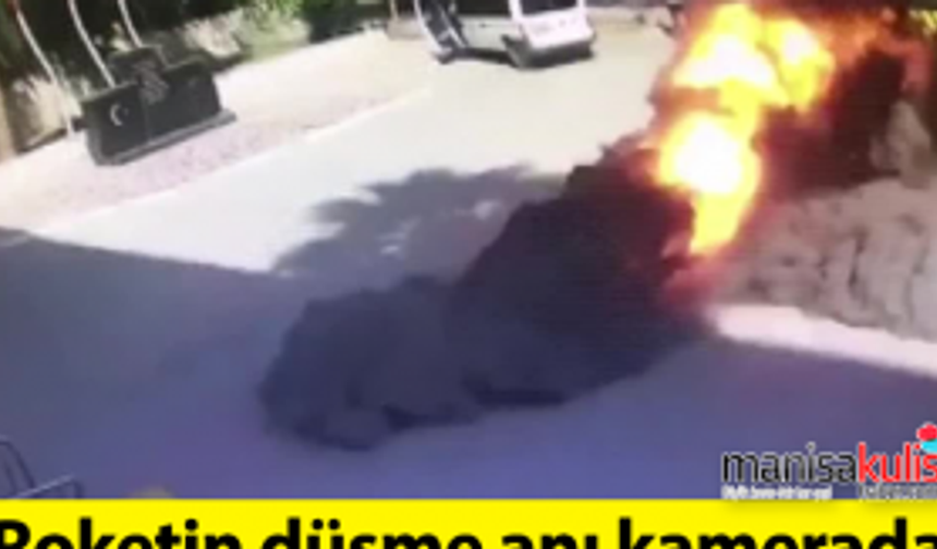 Roketin düştüğü an kamerada 