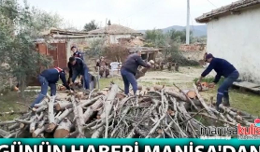 Jandarma, şehit annesinin odunlarını kesti