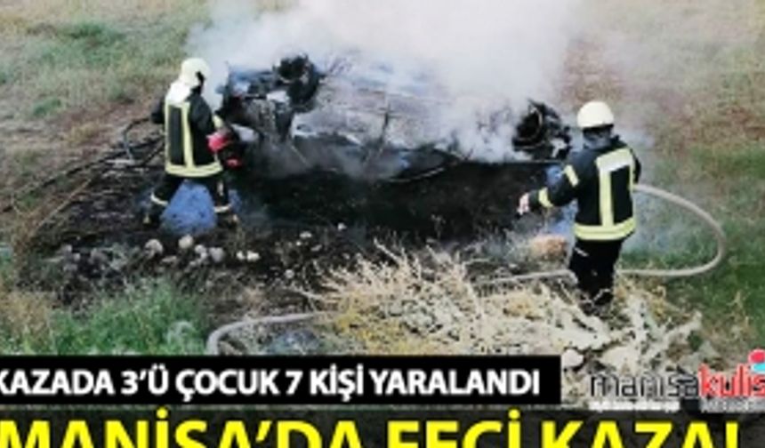 Manisa’da otomobil traktöre çarptı: 7 yaralı