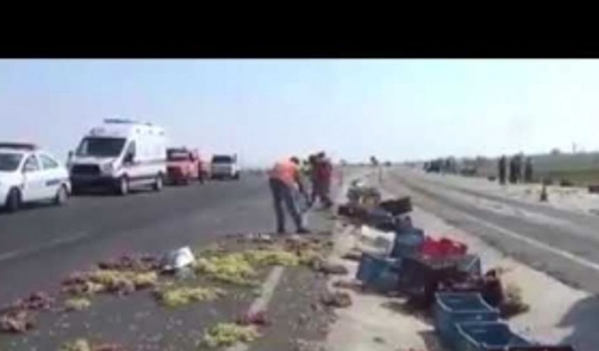 Tarım işçilerini taşıyan kamyonet devrildi: 1 ölü, 6 yaralı
