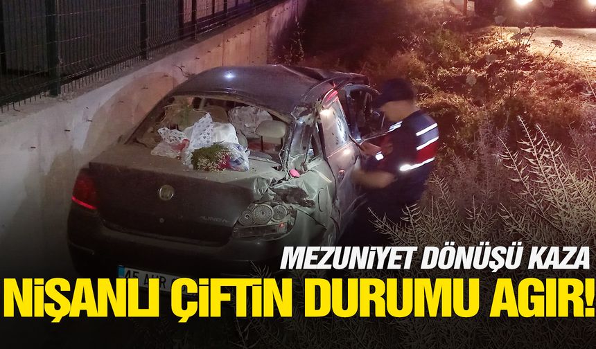 Nişanlı çift trafik kazasında yaralandı