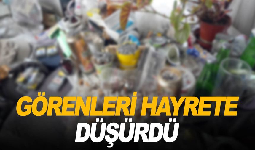 Biriktirdiği eşyalarla evi ne hale geldi